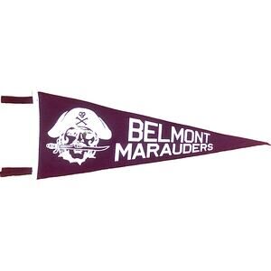 Vintage 1970's Belmont High School Marauders Pennant